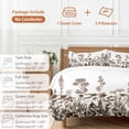 thumbnail image 6 of 3 Piece Brown Flowers Duvet Cover Set Queen Size,Microfiber Comforter/Quilt Cover with Corner Ties and 2 Pillowcases,Vintage Country Spring Wild Floral Herbs All Season Bedding with Zipper Closure, 6 of 8