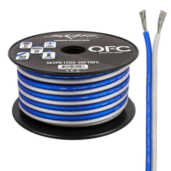 Cable de altavoz Skar Audio Elite, cobre libre de oxígeno, 12 AWG, 30 pies