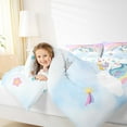 thumbnail image 4 of Feelyou Cute Unicorn Animal Queen Comforter Set for Kids, Cartoon Butterfly Bedding Sets, Dreamy Rainbow Reversible Bedding Comforter Set, Lightweight Room Decor, 3-Piece, 4 of 8