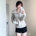 thumbnail image 2 of Lulu Scuba Sweater Slim Fit Yoga Hooded Jacket Plus Velvet Slim Zipper Cardigan, 2 of 5