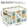 thumbnail image 4 of Yayeee 2 Pack Canvas Storage Basket with Handles for Shelves Fabric Bins Closet Organizer, Pineapple, 4 of 8