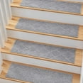 thumbnail image 3 of MBIGM Carpet Stair Treads ,anti slip tape Indoor Steps, Soft Plush Polyester Stair Runners, Light Gray, 15 Pack, 3 of 11