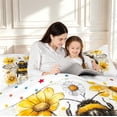 thumbnail image 4 of Erosebridal Cute Bug Bee Full Size Comforter Sets,Kawaii Floral Bedding Comforter Set,White Black,Polkadot Reversible,3pcs,1 Comforter and 2 Pillowcases, 4 of 7