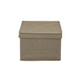 thumbnail image 6 of Household Essentials Large Fabric Storage Bins 2 Pack, Soft Poly Linen with Sturdy Sides, Attached Handle and Fully Removable Lid, Brown, 6 of 8