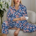thumbnail image 4 of Goofa Rose Flowers Printed Women’s 2 Piece Pajama Set Super,Pajamas Women's Long Sleeve Sleepwear Soft Button Down Loungewear Pjs Lounge Set Nightwear-Small, 4 of 9