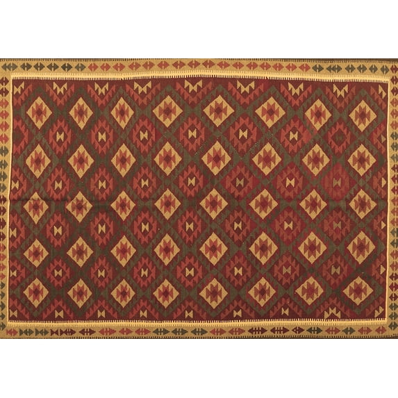 Ahgly Company Indoor Rectangle Oriental Brown Traditional Area Rugs, 6' x 9'