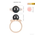thumbnail image 5 of ANGARA Tahitian Cultured Pearl Bypass Ring with Diamond Trio in 14K Rose Gold for Women | June Birthstone, Birthday, Anniversary, Jewelry Gift for Women | Pearl Ring, 5 of 8