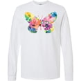 thumbnail image 3 of Inktastic Butterfly Shape with Colorful Flowers Long Sleeve T-Shirt, 3 of 5
