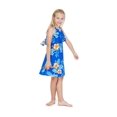 thumbnail image 1 of Robe Hawaïenne à Col Rond avec Volants pour Fille au Coucher du Soleil Néon, 1 of 5