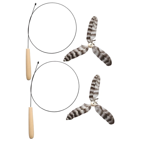 BESTSKY 2Pcs Kitten Toys,Feather Play Cat Wands for Indoor Cats,Stimulates Cat'S Play Instinct Interactive Cat Toys,Style1