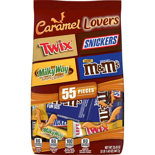 Snickers, M&M's, Twix & Milky Way Halloween Candy Variety Pack - 55 Ct ...