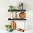 thumbnail image 3 of Sorbus Wood Floating Shelves for Wall - 16” Solid Wood Wall Shelves for Bathroom Decor, Books, Bedroom & Living Room - Set of 2 Wall Mounted Kitchen Shelves - Durable 100% Premium Solid Pine, 3 of 7