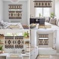 thumbnail image 6 of Brown Aztec Kitchen Curtains Sets for Windows 24 Inch Length, Boho Southwest Ethnic Neutral Motifs Rod Pocket Window Treatments Tier Curtains and Valances Set for Bedroom/Bathroom, 6 of 8
