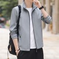 thumbnail image 2 of Chaqueta de hombre ajustada con cremallera, chaqueta fina de primavera, ropa de hombre ajustada de otoño, chaqueta de hombre de negocios de color sólido, 2 of 4