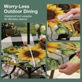 thumbnail image 5 of Sunflower Checkered Round Outdoor Tablecloth with Umbrella Hole Zipper, Black Buffalo Plaid Pastoral Flowers Elastic Fitted Table Cover, Waterproof Table Cloth for Patio Picnic Party Fits 36"-44", 5 of 9