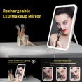 thumbnail image 2 of Lighted Makeup Mirror Touch Screen LED Vanity Mirror Brightness Adjustable USB Rechargeable Travel Portable Light up Mir, 2 of 5