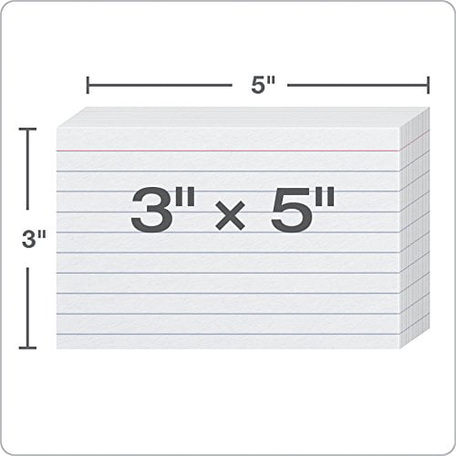 Oxford Ruled Index Cards 3" x 5" White 1000 Cards 10 Packs of 100