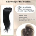 thumbnail image 4 of Eqslft Hair Topper 18 inch Toppers Hair pieces for Women with Thinning hair, Comfortable Base Hairtopper Clip in Bangs,360 3D Topper, 4 of 6