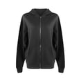 thumbnail image 4 of Pisexur Women's Full Zip Up Hoodie Lightweight Fall Jacket Oversized Long Sleeve Casual Drawstring Hooded Sweatshirts with Pockets, 4 of 5