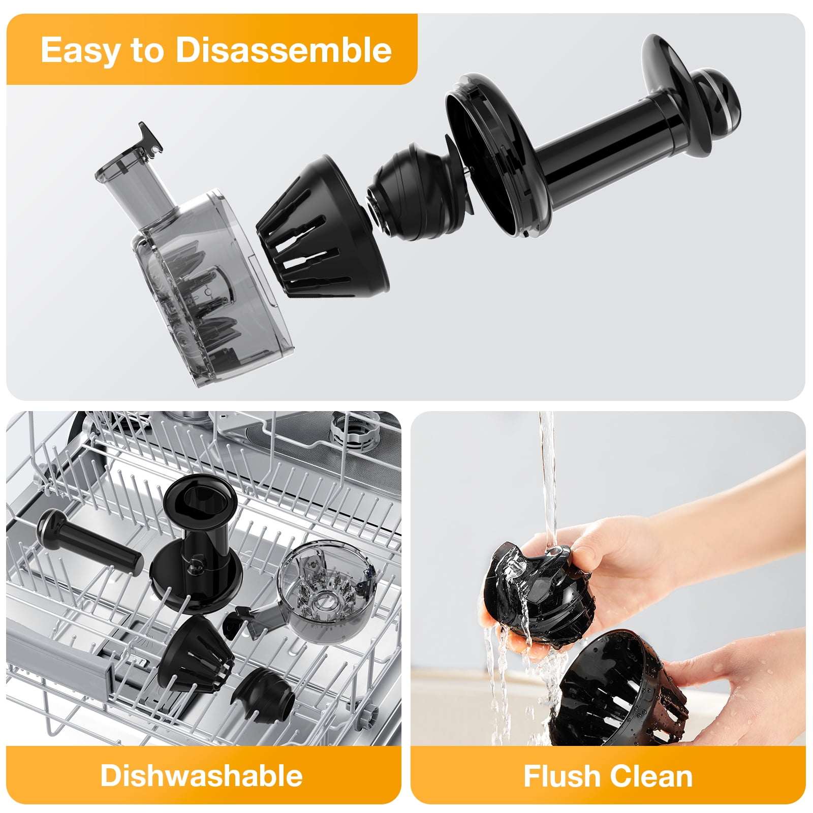 Pyukix Masticating Juicer for Fruits and Vegetables, Powerful Small Juicer Extractor Machine Compact
