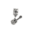 thumbnail image 2 of Guitar Charm .925 Sterling Silver Antique Finish Reflection Beads, 2 of 5