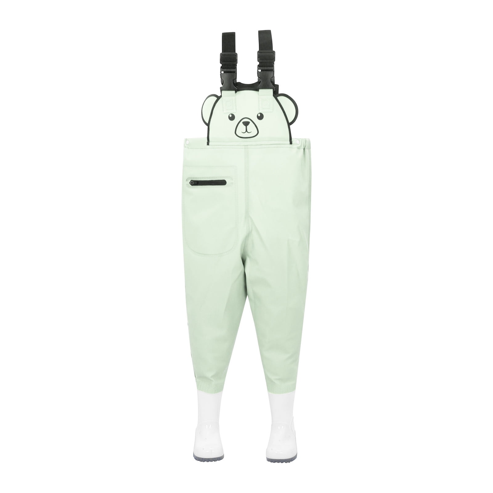 Ulitacool Onesies For Boys Long Sleeve Bodysuit Kids Rain Bib Pants Waterproof Rain Wear Youth Fishing Waders Water Proof Camo Fishing Waders With Boots Soft One-Piece Suit 11-12 Years Green