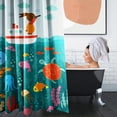 thumbnail image 6 of FMSHPON Sea Voyage Rabbit Dear Creatures 4 Piece Bathroom Set Shower Curtain Bath Rug Contour Mat and Toilet Lid Cover, 6 of 8