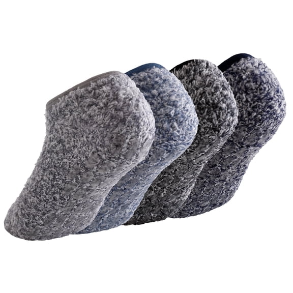 Womens Fuzzy Socks Cozy Fluffy Winter Warm Slipper Socks Microfiber Soft Home Sleeping Socks with Non Slip Grips Size 5-9