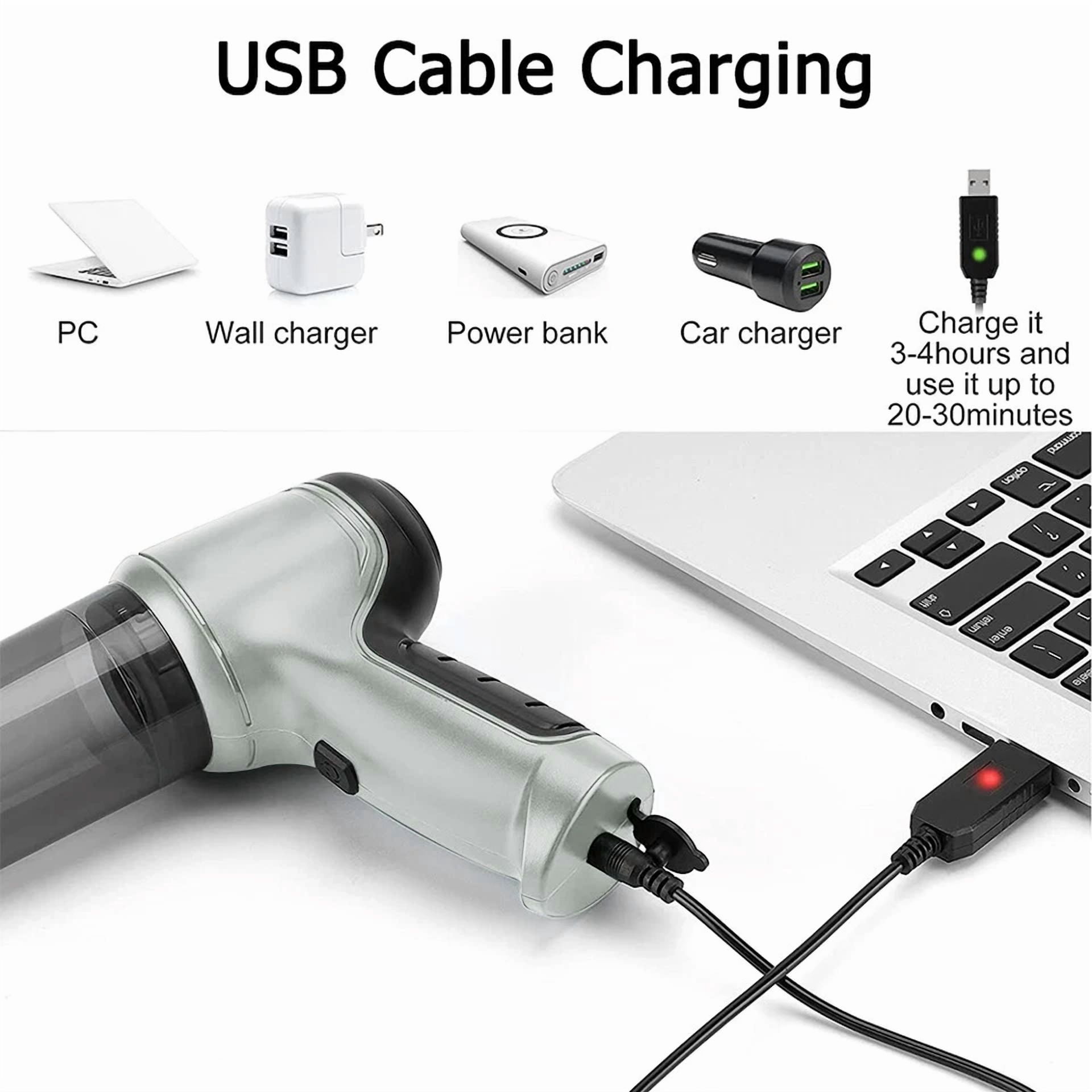 120W Portable Handheld Car Vacuum Cleaner Cordless Duster Strong Suction Wet&Dry