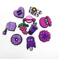 thumbnail image 3 of (Color morado) 10 piezas de accesorios para zapatos de fútbol, ​​accesorios para zapatos de dibujos animados, utilizados para zapatos perforados, pulseras, fiestas, decoración de bricolaje., 3 of 5