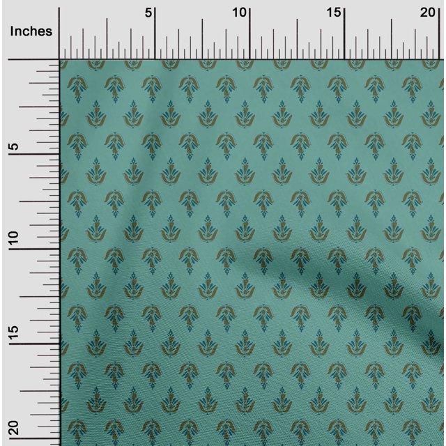 oneOone Georgette Viscose Fabric Floral Block Print Fabric BTY 42 Inch Wide