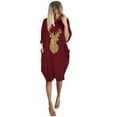 thumbnail image 2 of Wangmeiwg Christmas Dresses for Women Elegant Flowy Holiday Party Dress with Pockets and V-Neck for Everyday Comfortable XXL Red, 2 of 2