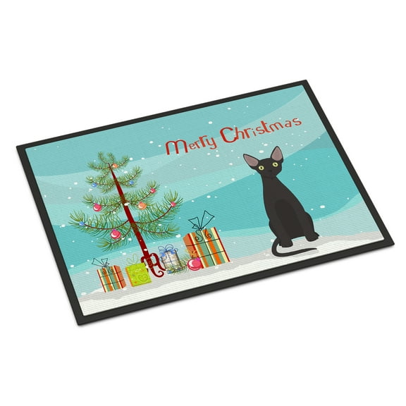Devon Rex #3 Cat Merry Christmas Door Mat