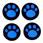 JenDore Blue & Black 4Pcs Paw Silicone Thumb Grip Caps for Nintendo Switch