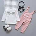 thumbnail image 6 of 2PCS Baby Girls Clothes Toddler Jumpsuit Rompers Cotton Overalls Set with Long Sleeve White T-Shirt for 6Months-4T, 6 of 9