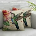 thumbnail image 3 of Creowell  Watercolor Hummingbird Lumbar Throw Pillow Cover,  Summer Flowers Cushion Case Decoration for Sofa Couch, 3 of 5