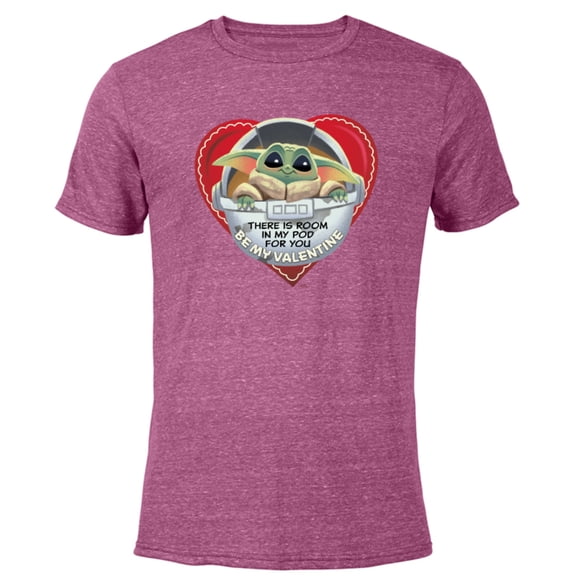 Star Wars The Mandalorian Grogu Be My Valentine - Short Sleeve Blended T-Shirt for Adults – Customized-Purple