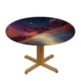 thumbnail image 3 of HAOXIT Outer Space Tablecloth, Space Stars and Nebula Gas and Dust Cloud Celestial System, Round Table Cover for Dining Room Kitchen Decor, 3 of 8