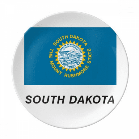 

South Dakota Flag Profile Plate Decorative Porcelain Salver Tableware Dinner Dish