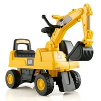 Costway Licensed Caterpillar Kids Rid-On Digger Excavator Toy with Digging Bucket & Storage