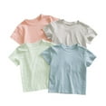 thumbnail image 3 of XBASW Kids Baby Boys Girls Cotton T-Shirt Crewneck Shirt Casual Solid Color Tops Summer Short Sleeve Tees 1-6T, 3 of 9