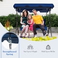 thumbnail image 6 of Gymax 3-Person Swing Chair Porch Swing Seat w/ Adjustable Canopy Removable Cushion Navy, 6 of 10