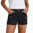 thumbnail image 4 of Aimik Women's Solid Denim Shorts Fashion High Waist Jeans with Pockets Summer Casual Comfortable Bottoms, 4 of 6