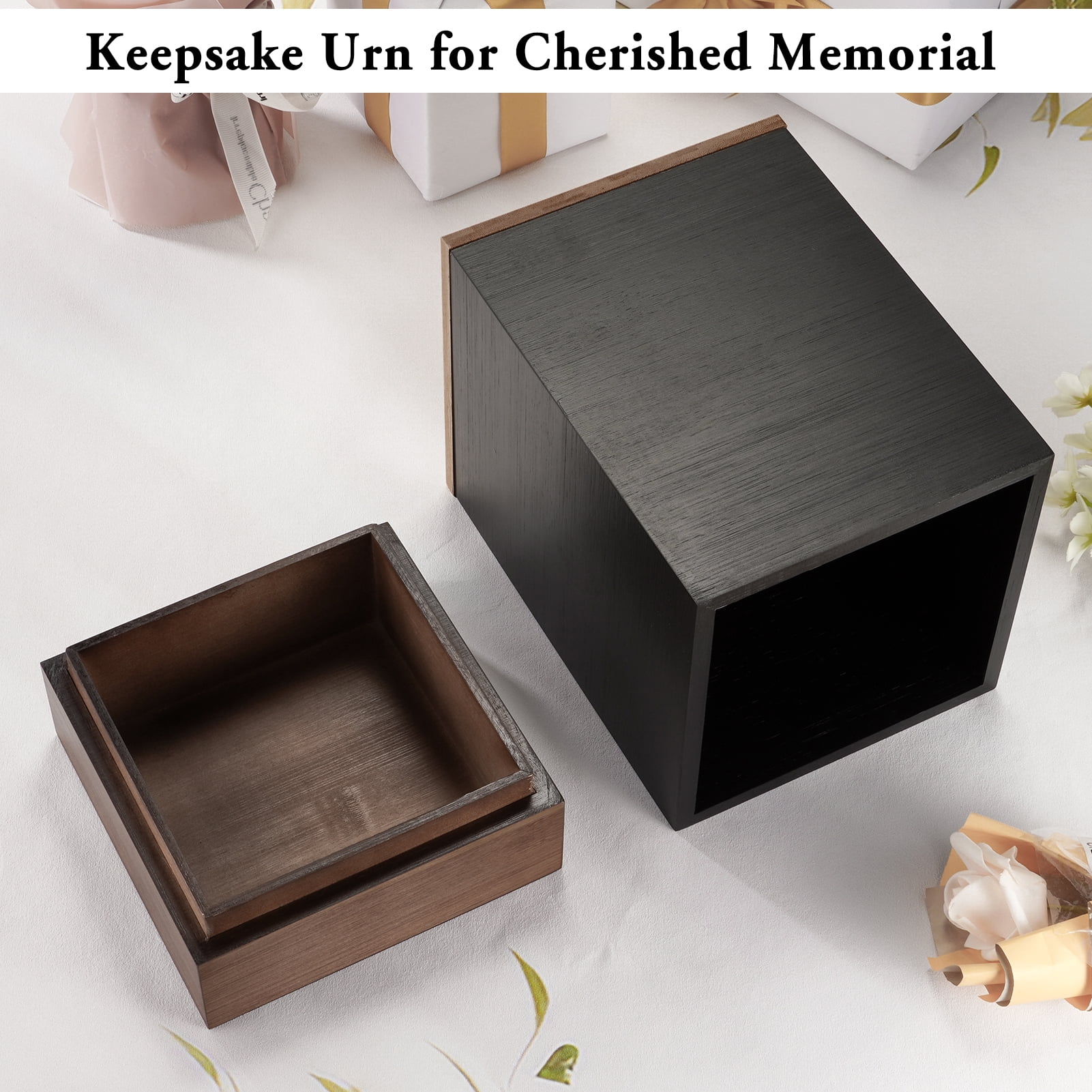 XIUDA Handcrafted Wood Urn for Ashes - Adult Large Cremation Urn for Men Women - Memorial Keepsake Box for Human Ashes - Elegant Funeral Keepsake