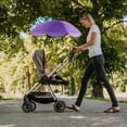 thumbnail image 3 of WEIOUKC Universal Baby Stroller Parasol with Adjustable Handle Rotating Sunshade Umbrella for Prams Bikes and Wheelchairs UPF 50 Waterproof Portable UV Protection Canopy for Round and Oval Tubes, 3 of 5