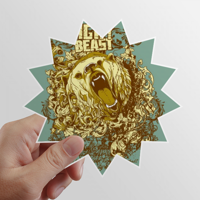 Graffiti Rue Yellow Bear Motif en Colère Autocollant Vinyle Soleil pour Bagages Graffiti Fleur