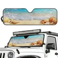 thumbnail image 2 of Uorisanigo Windshield Sun Shade, Car Sun Shade for Rubicon Sahara TJ JK JKU 2 & 4 Door, Blocks UV Rays Sun Visor Protector Keep Vehicle Cool(Beach Starfish Shell), 2 of 7