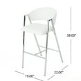 thumbnail image 4 of Noble House Modern Leather 28.25 Inch Barstool,Ivory, 4 of 5