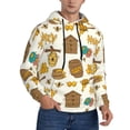 thumbnail image 2 of Honeii Honeycomb And Honey Pattern Mens Hoodies Men's Loose Sleeve Sweatshirt,Pullover Hooded Sweatshirt for Men,Essentials Hoodie-4X-Large, 2 of 7