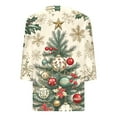 thumbnail image 5 of Joau Women's Ugly Christmas Shirts Glitter Christmas Tree Print 3/4 Length Sleeve V Neck Tunic Tops Holiday Xmas Shirts Graphic Tees Blouse, 5 of 5